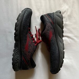 Brooks Black and Dark Red Athletic Shoes